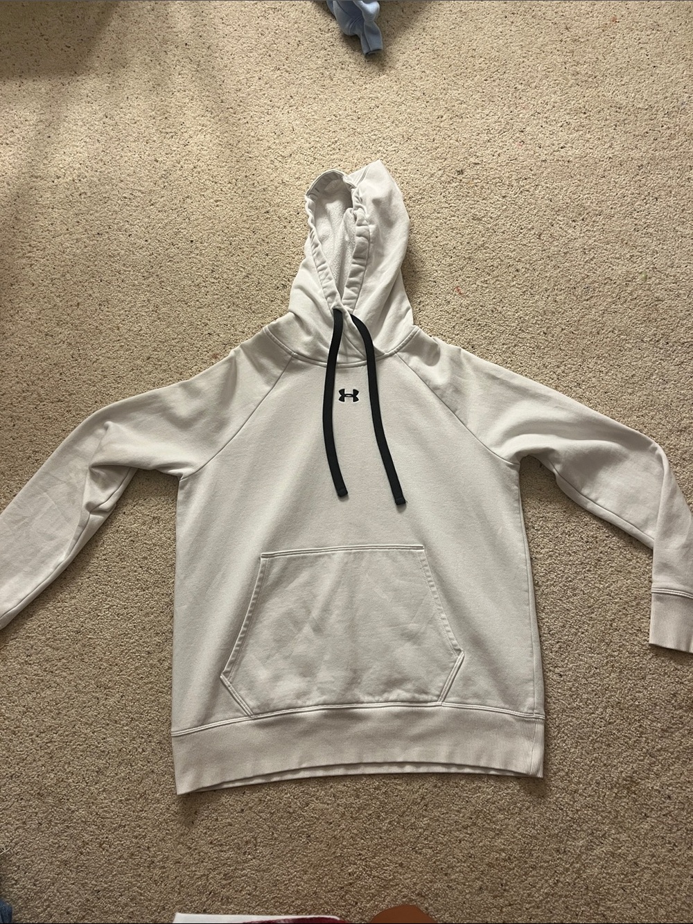 Under Armour Off-White Hoodie with Black Drawcords